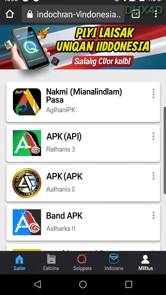 Cuplikan layar GRABWIN — aktivitas
